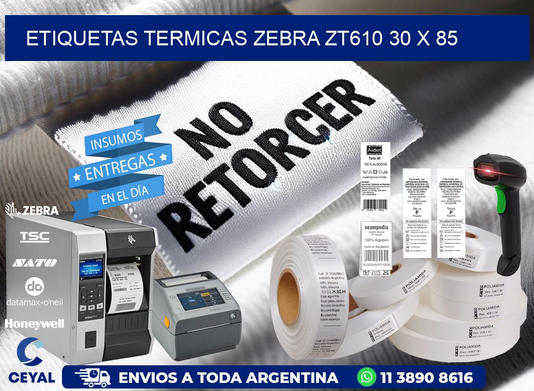 ETIQUETAS TERMICAS ZEBRA ZT610 30 x 85