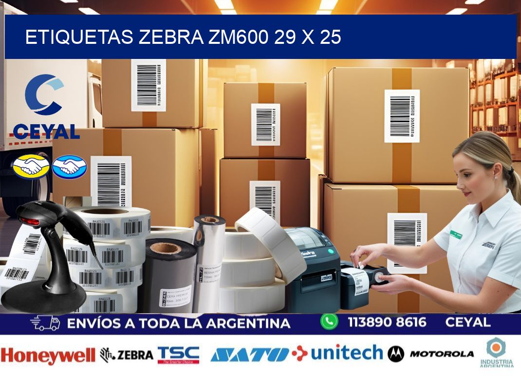 ETIQUETAS Zebra ZM600 29 x 25