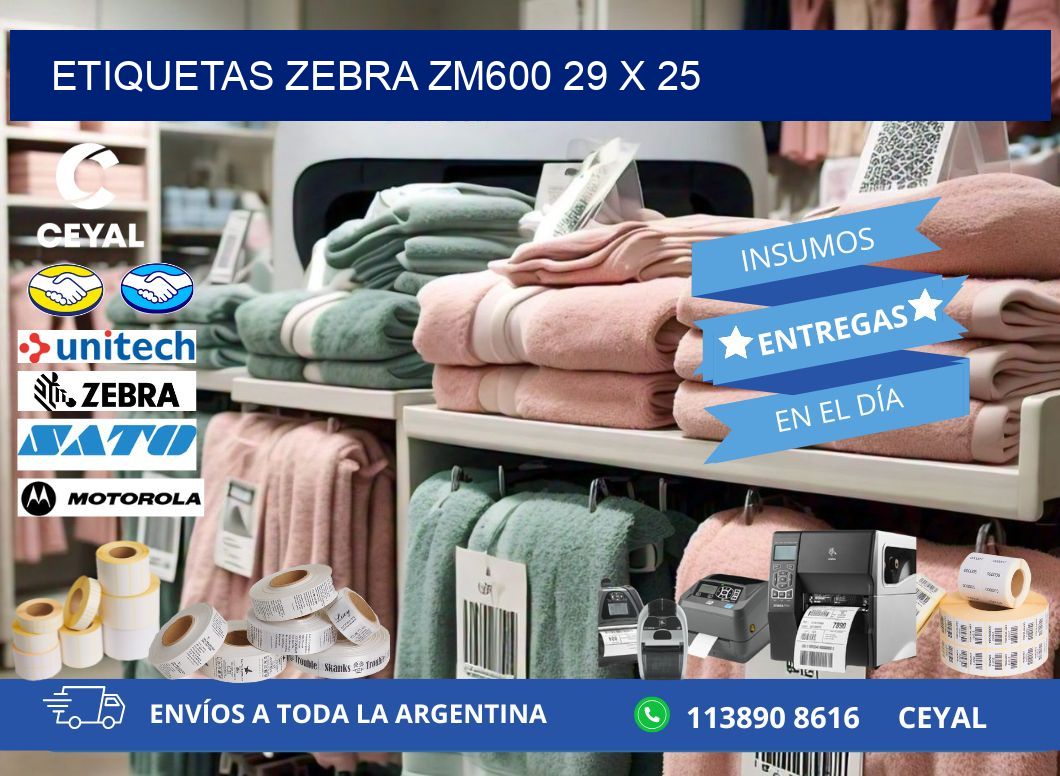 ETIQUETAS Zebra ZM600 29 x 25