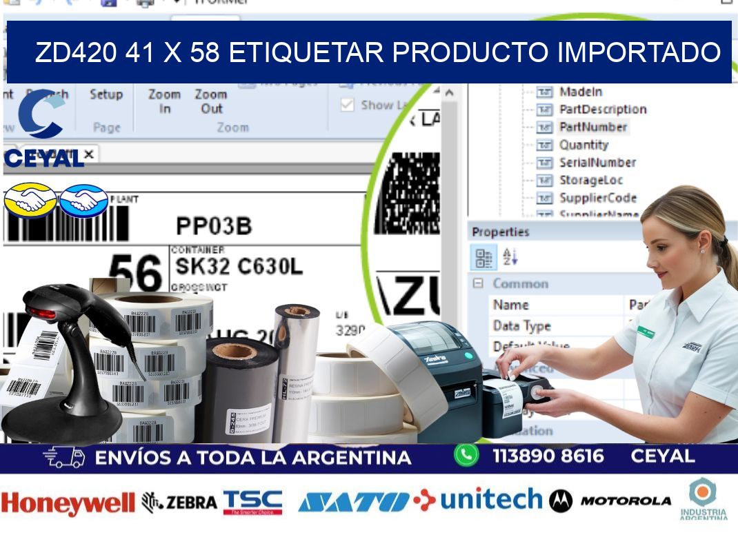 ZD420 41 x 58 ETIQUETAR PRODUCTO IMPORTADO