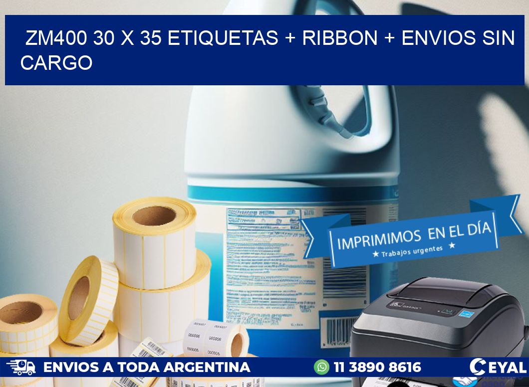 ZM400 30 x 35 etiquetas + ribbon + envios sin cargo
