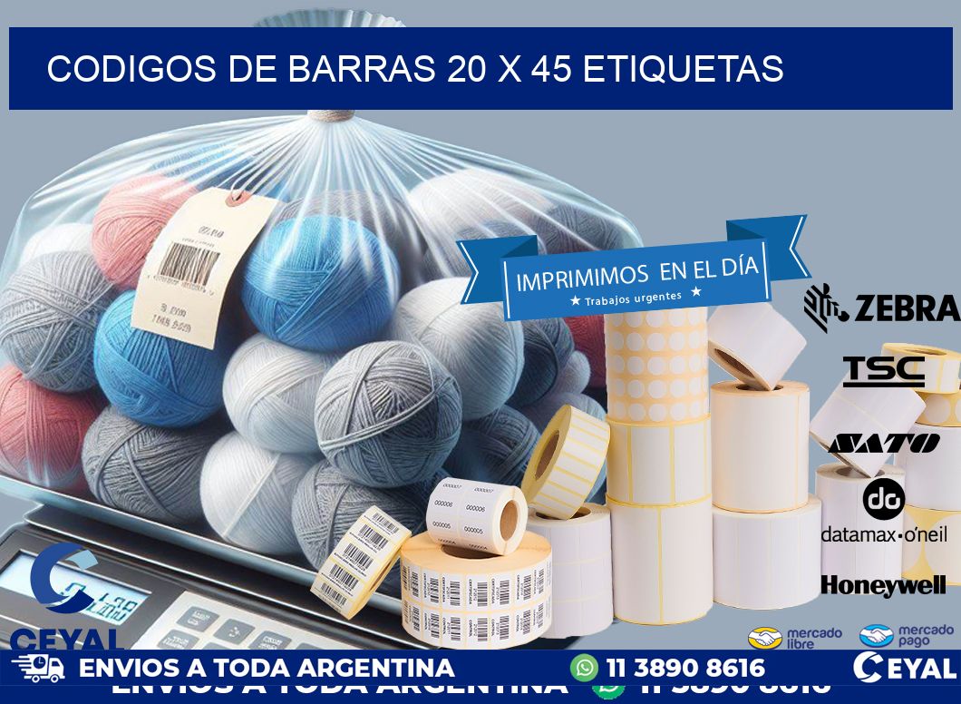 codigos de barras 20 x 45 etiquetas