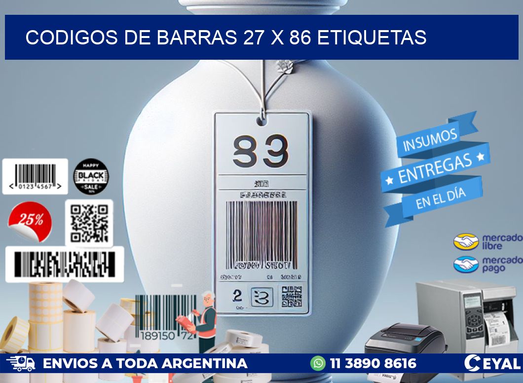 codigos de barras 27 x 86 etiquetas