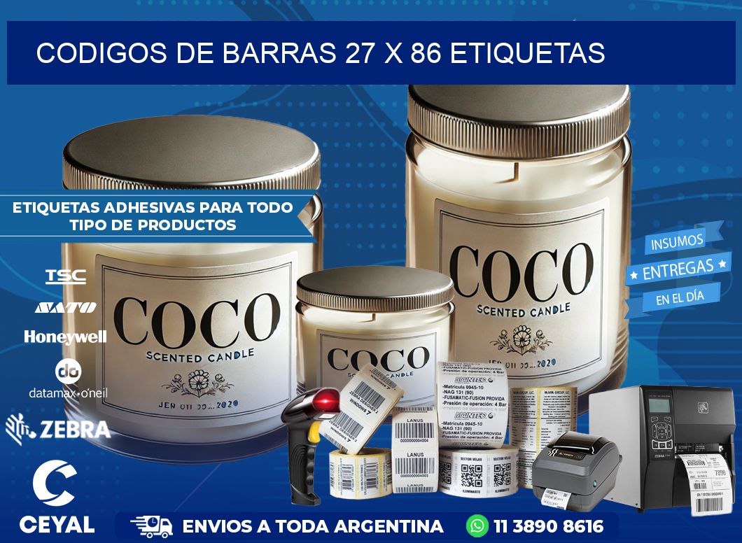codigos de barras 27 x 86 etiquetas