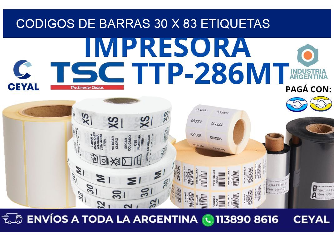 codigos de barras 30 x 83 etiquetas