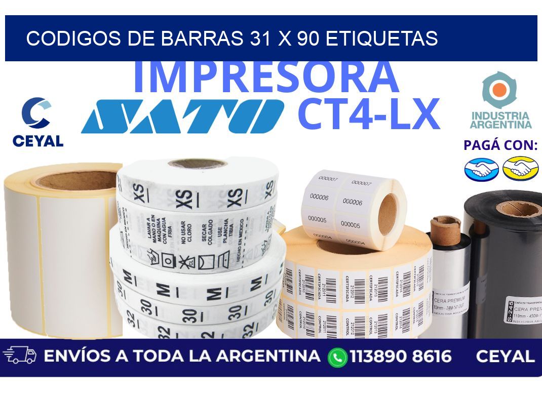 codigos de barras 31 x 90 etiquetas