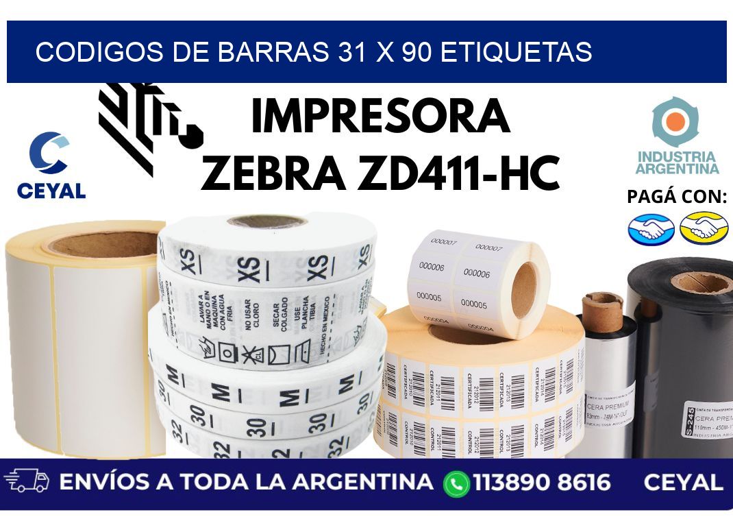 codigos de barras 31 x 90 etiquetas
