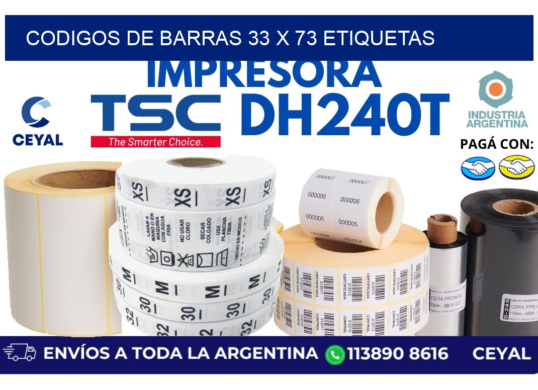 codigos de barras 33 x 73 etiquetas