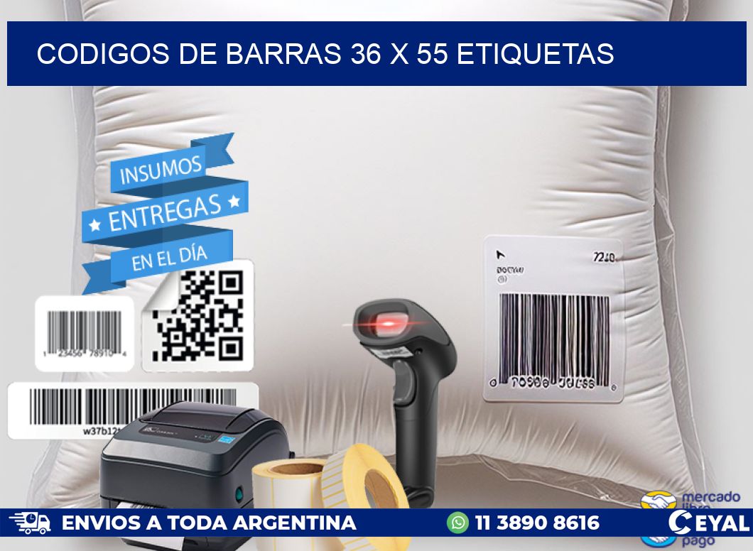 codigos de barras 36 x 55 etiquetas