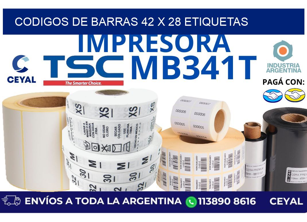 codigos de barras 42 x 28 etiquetas