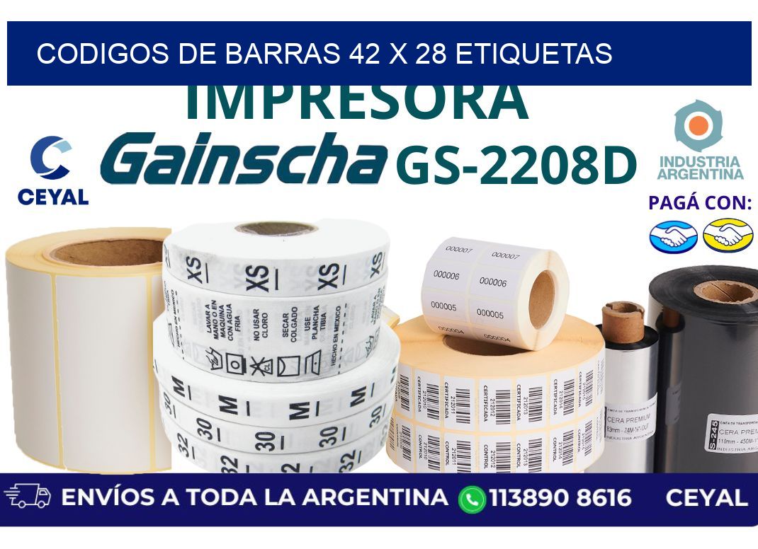 codigos de barras 42 x 28 etiquetas