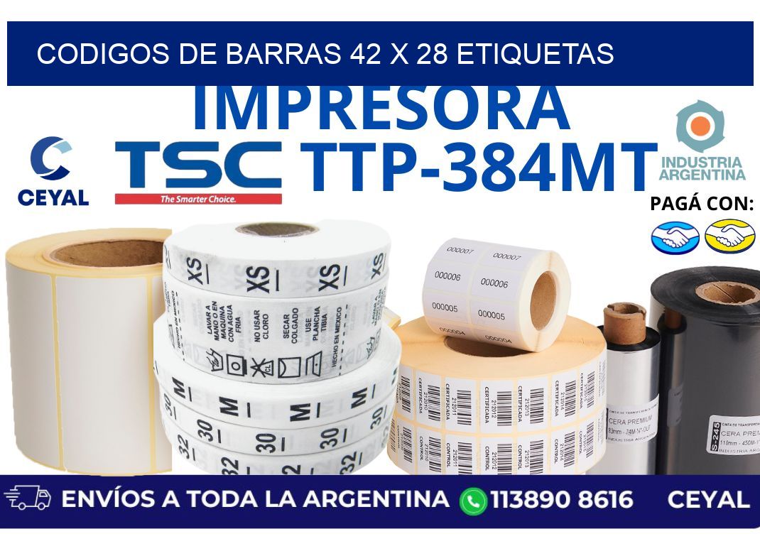 codigos de barras 42 x 28 etiquetas