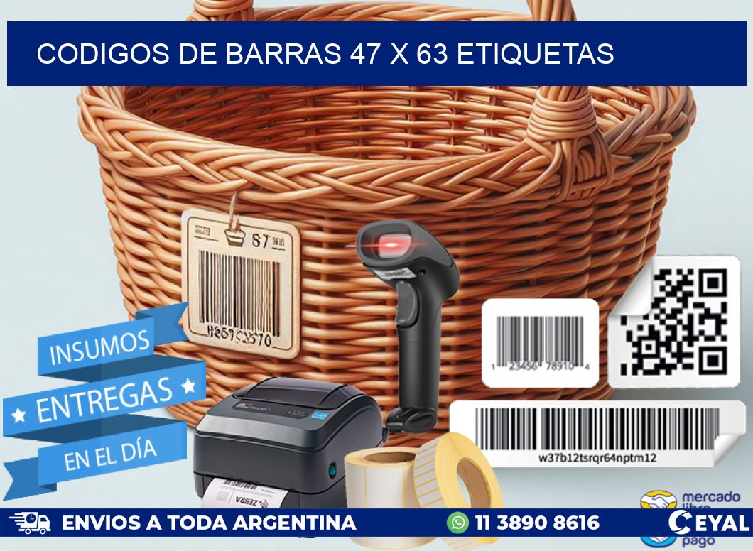 codigos de barras 47 x 63 etiquetas