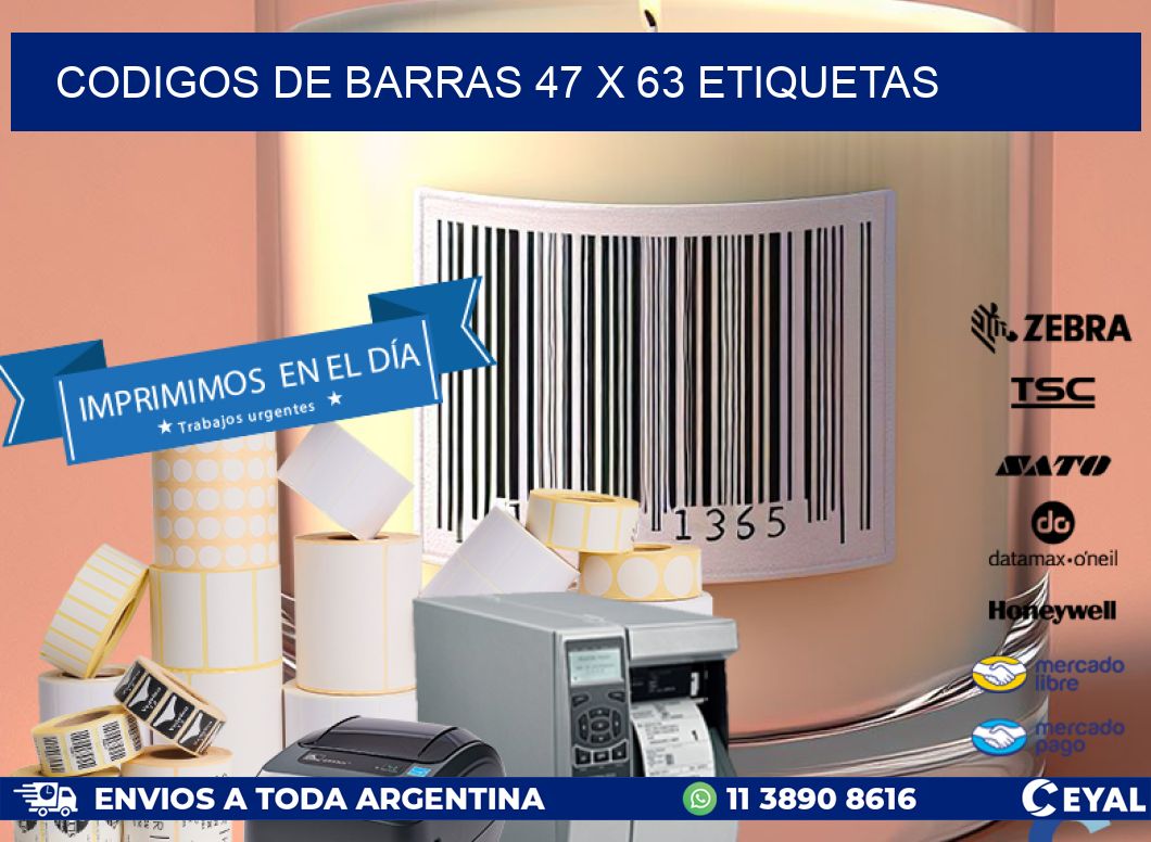 codigos de barras 47 x 63 etiquetas