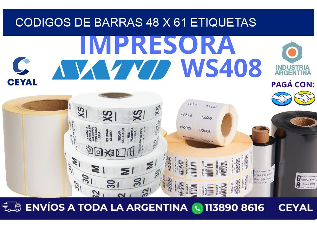 codigos de barras 48 x 61 etiquetas