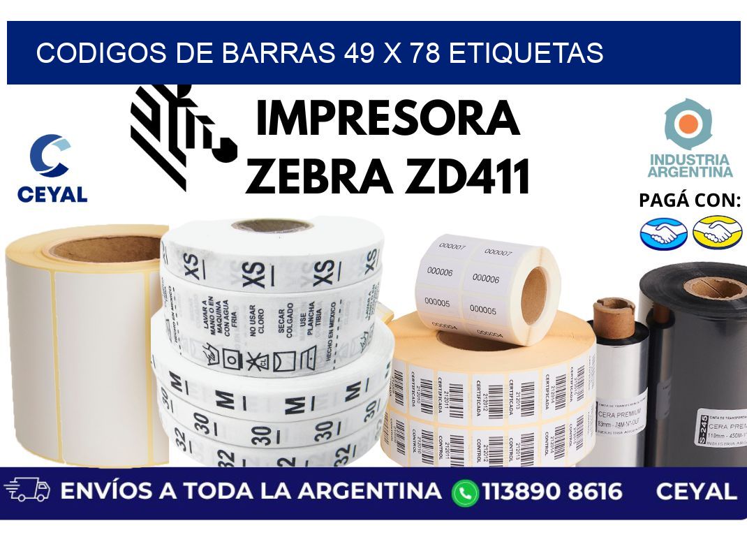 codigos de barras 49 x 78 etiquetas