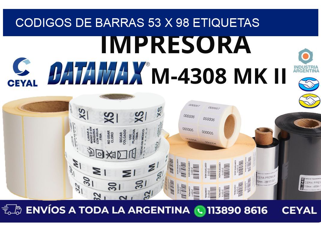 codigos de barras 53 x 98 etiquetas