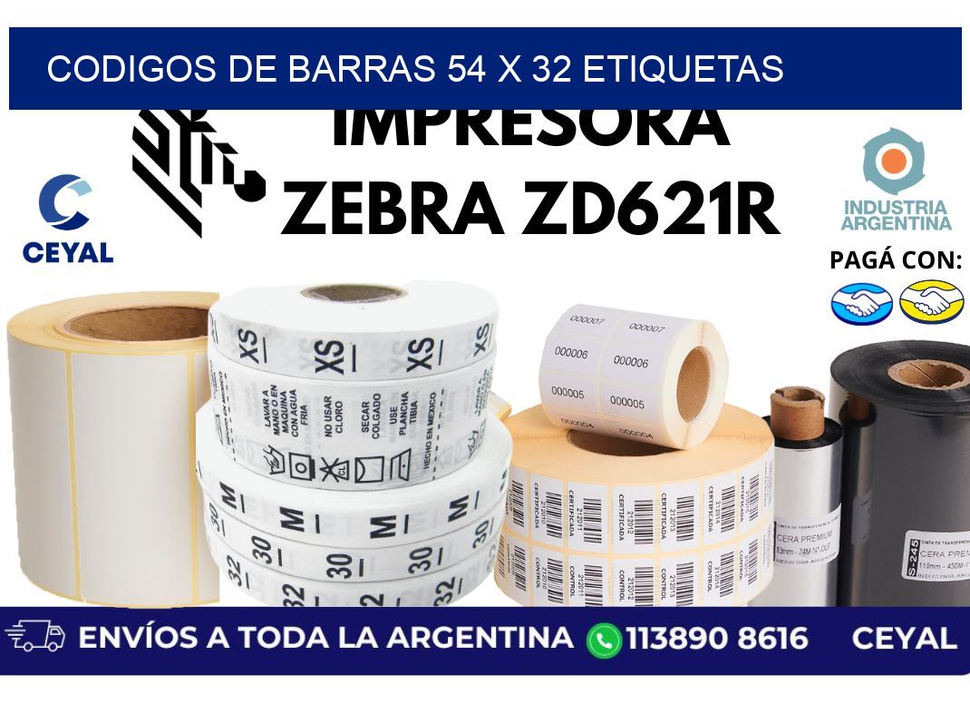 codigos de barras 54 x 32 etiquetas