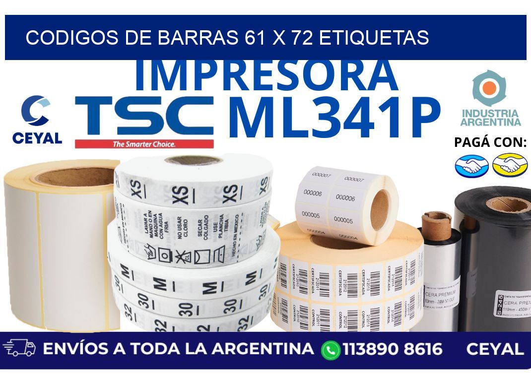 codigos de barras 61 x 72 etiquetas