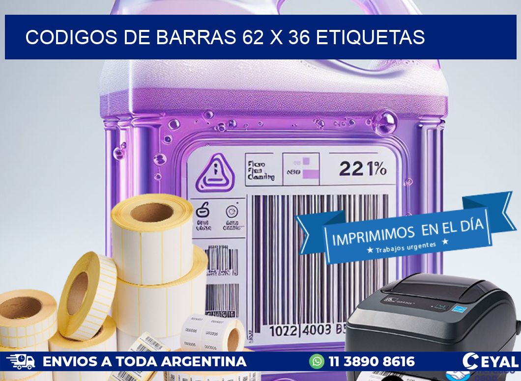 codigos de barras 62 x 36 etiquetas