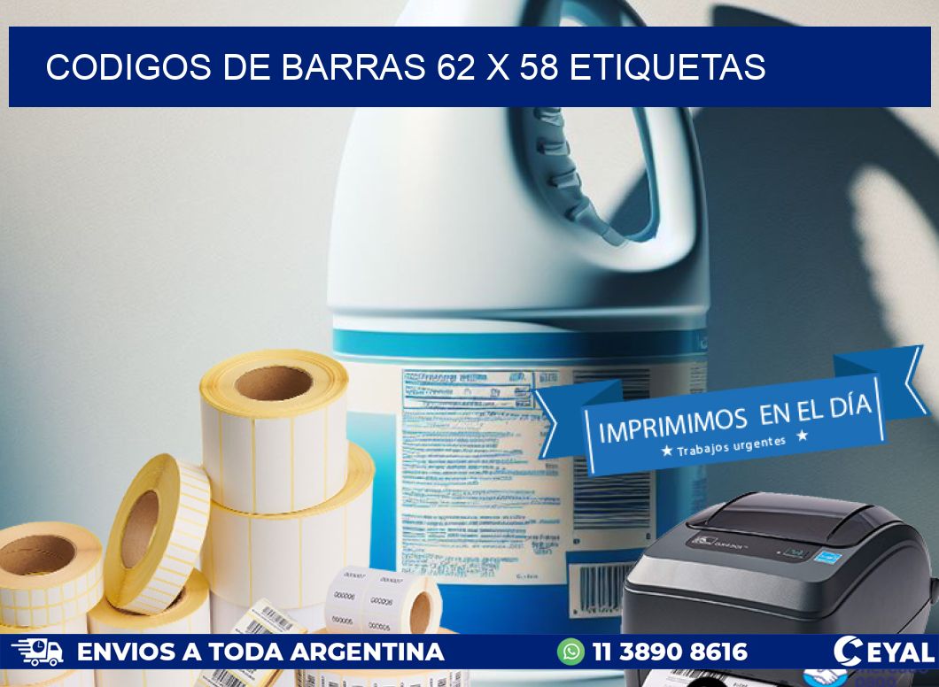 codigos de barras 62 x 58 etiquetas
