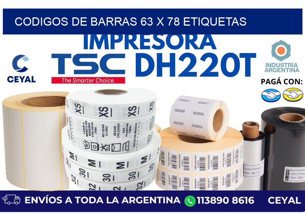 codigos de barras 63 x 78 etiquetas