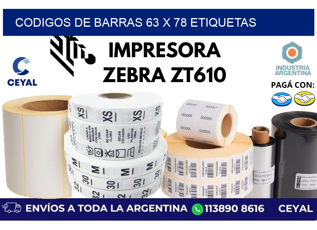 codigos de barras 63 x 78 etiquetas
