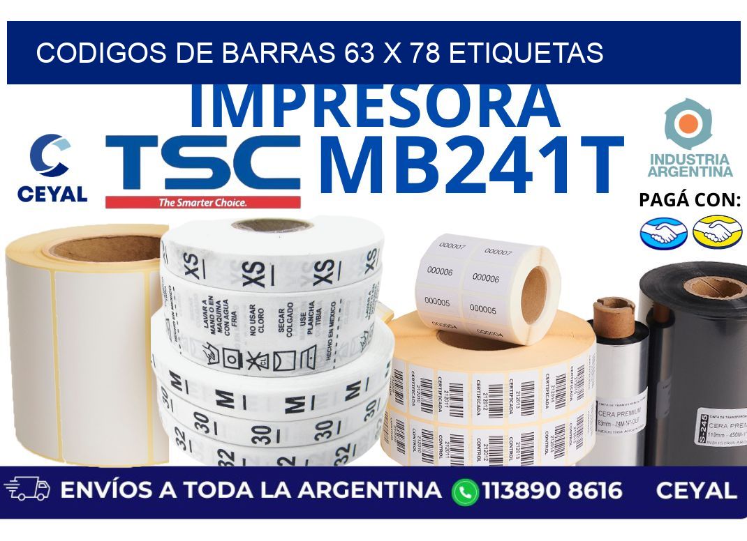 codigos de barras 63 x 78 etiquetas