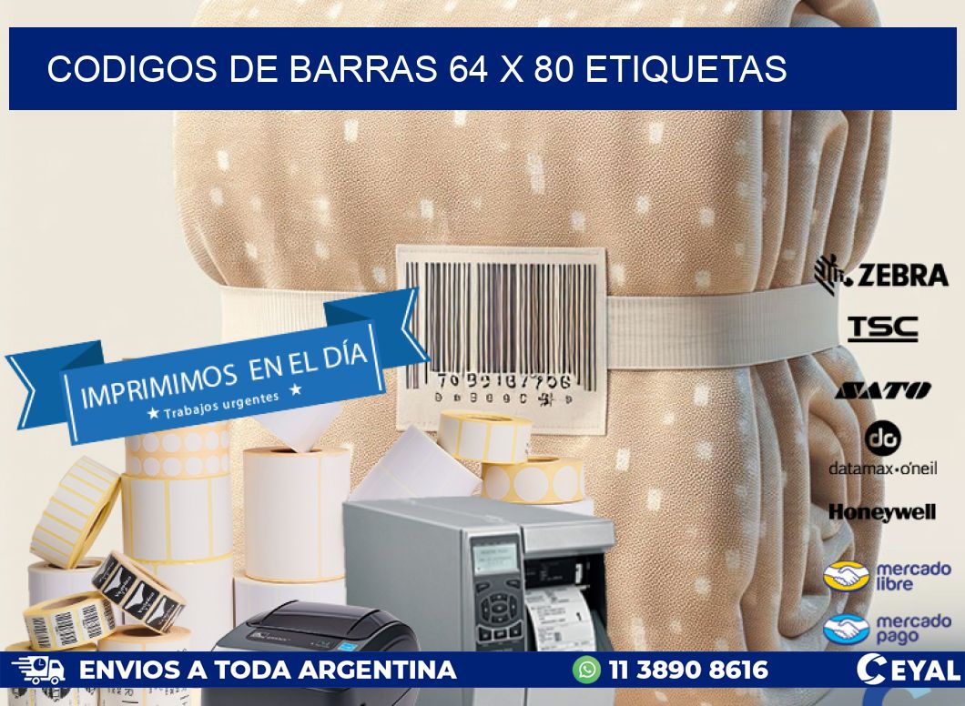 codigos de barras 64 x 80 etiquetas