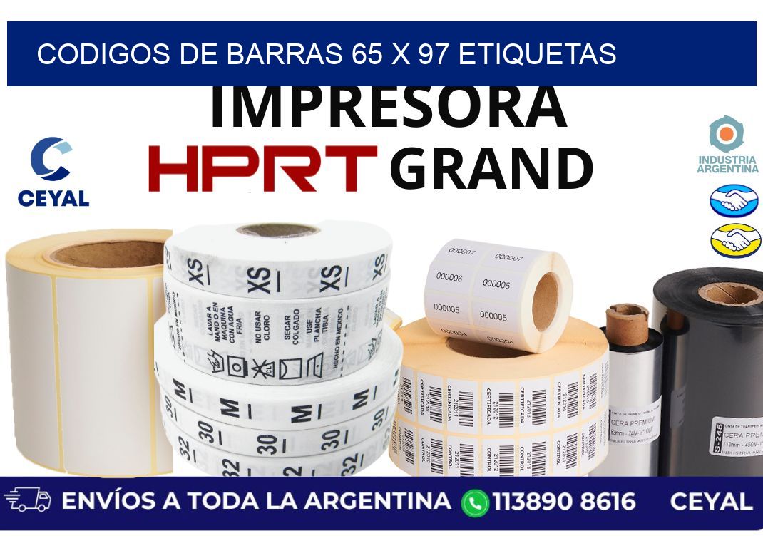 codigos de barras 65 x 97 etiquetas