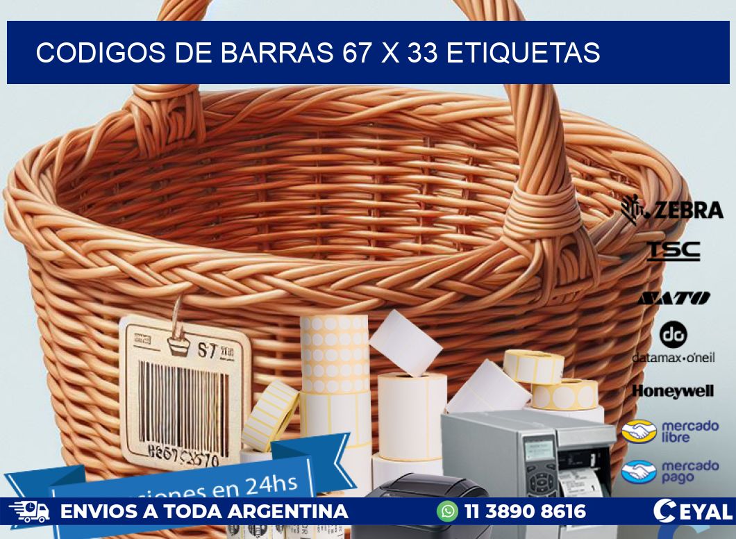 codigos de barras 67 x 33 etiquetas