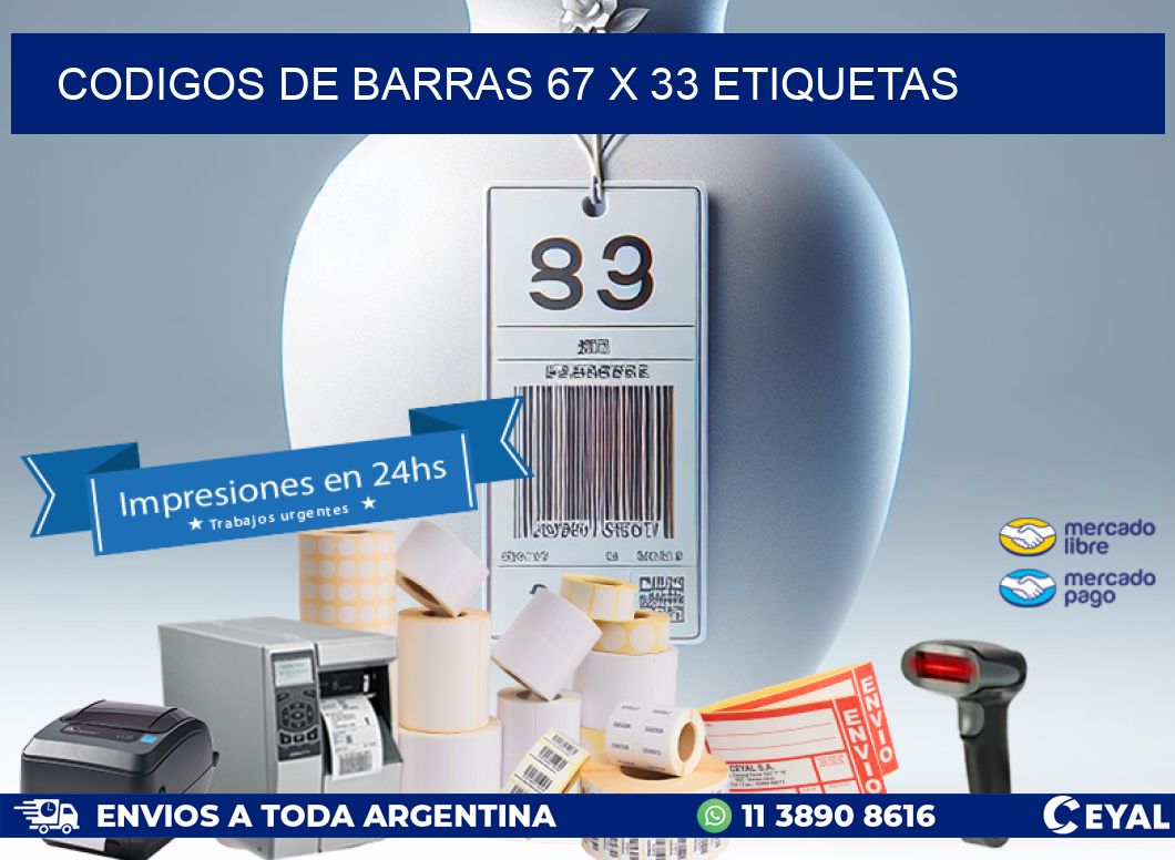 codigos de barras 67 x 33 etiquetas