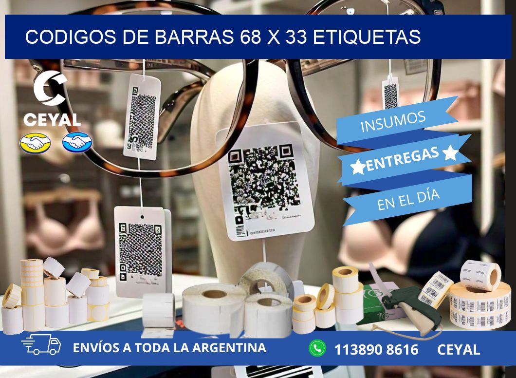 codigos de barras 68 x 33 etiquetas
