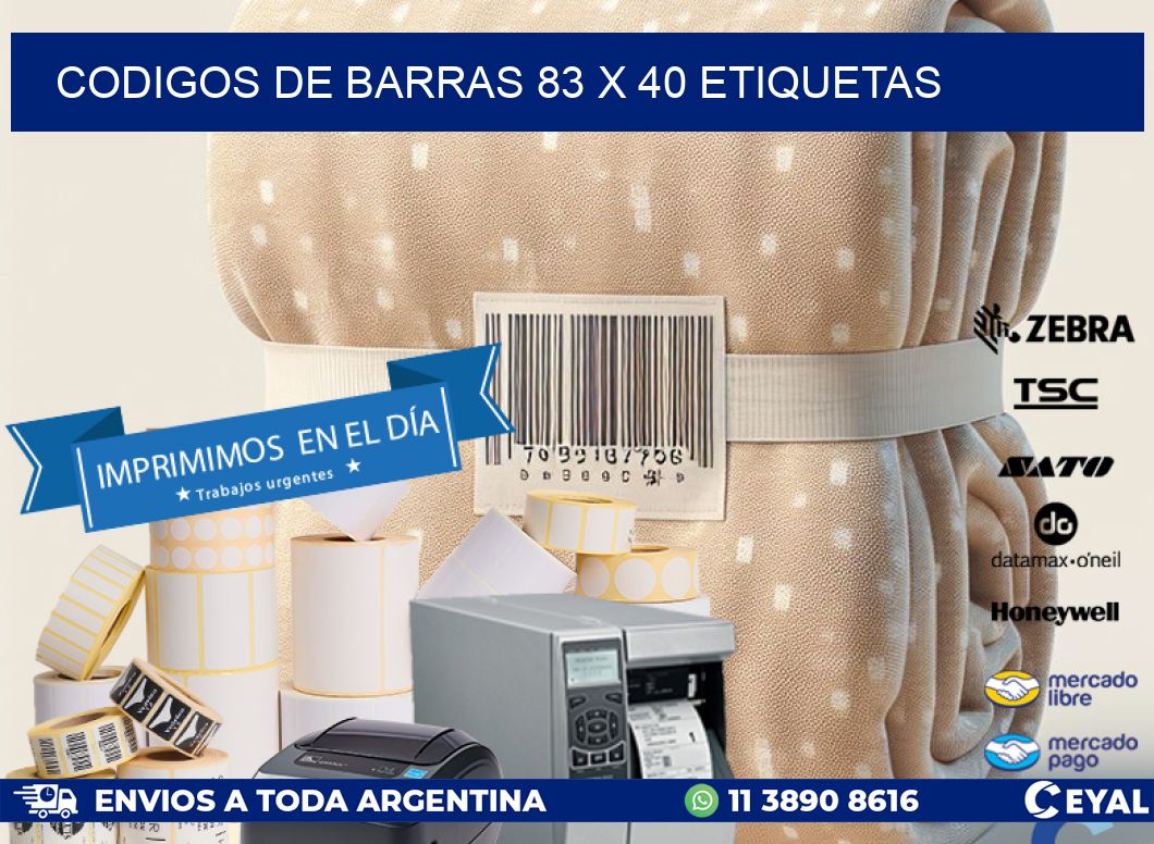 codigos de barras 83 x 40 etiquetas