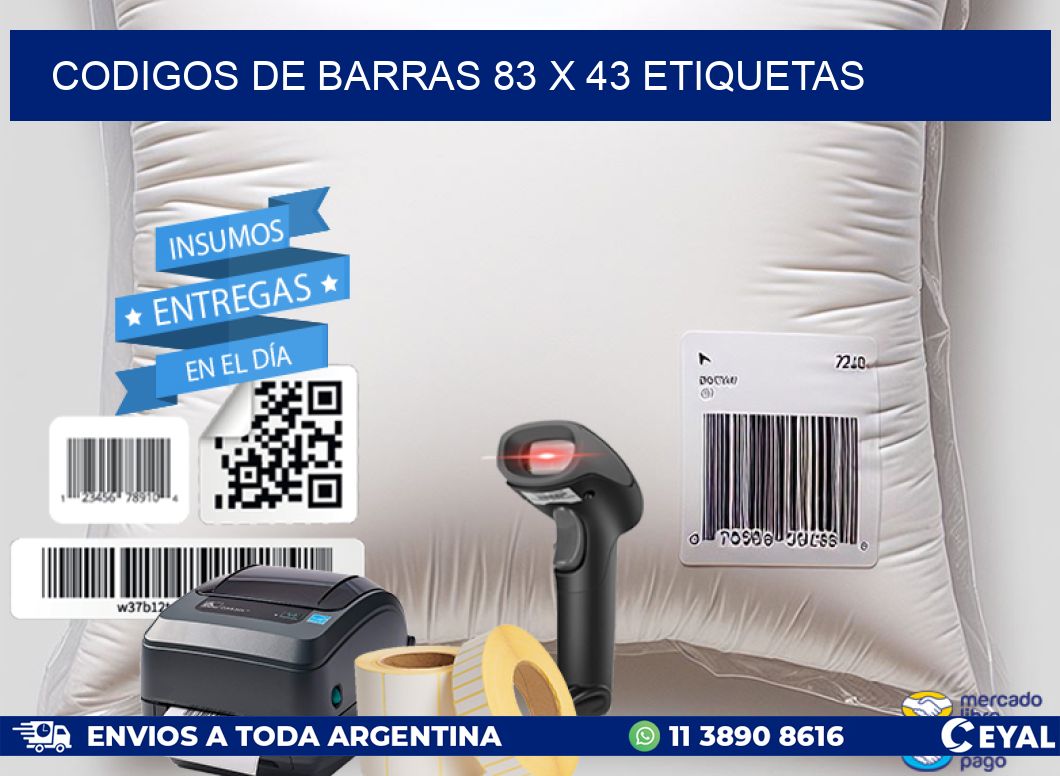 codigos de barras 83 x 43 etiquetas