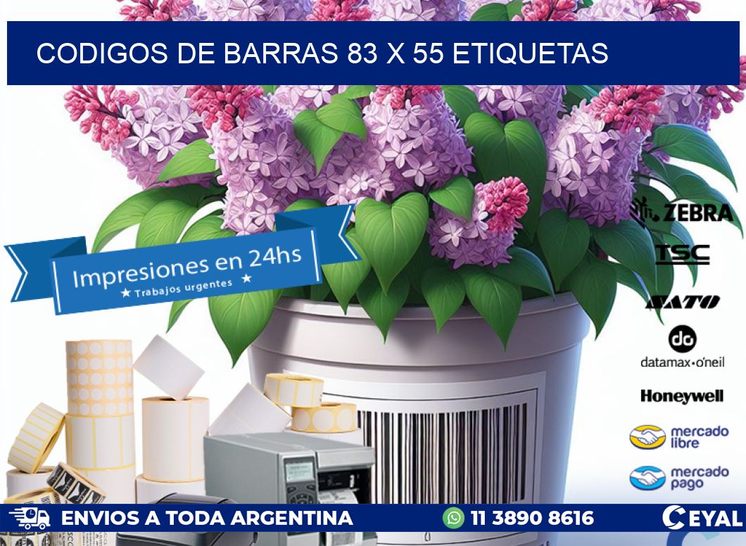 codigos de barras 83 x 55 etiquetas
