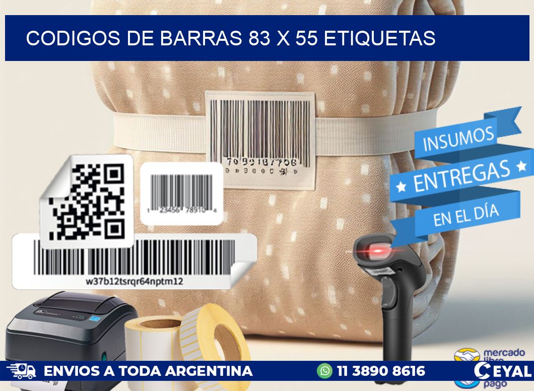 codigos de barras 83 x 55 etiquetas
