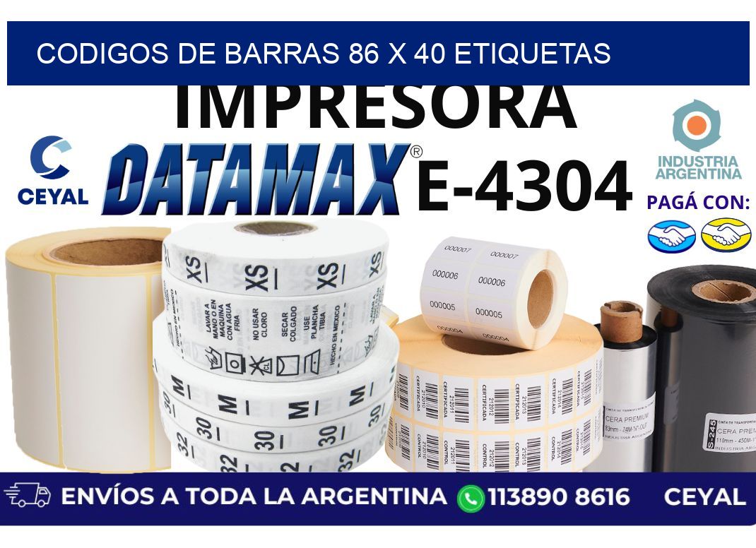 codigos de barras 86 x 40 etiquetas