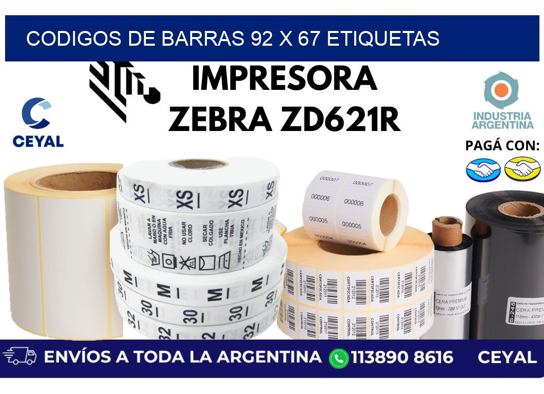 codigos de barras 92 x 67 etiquetas