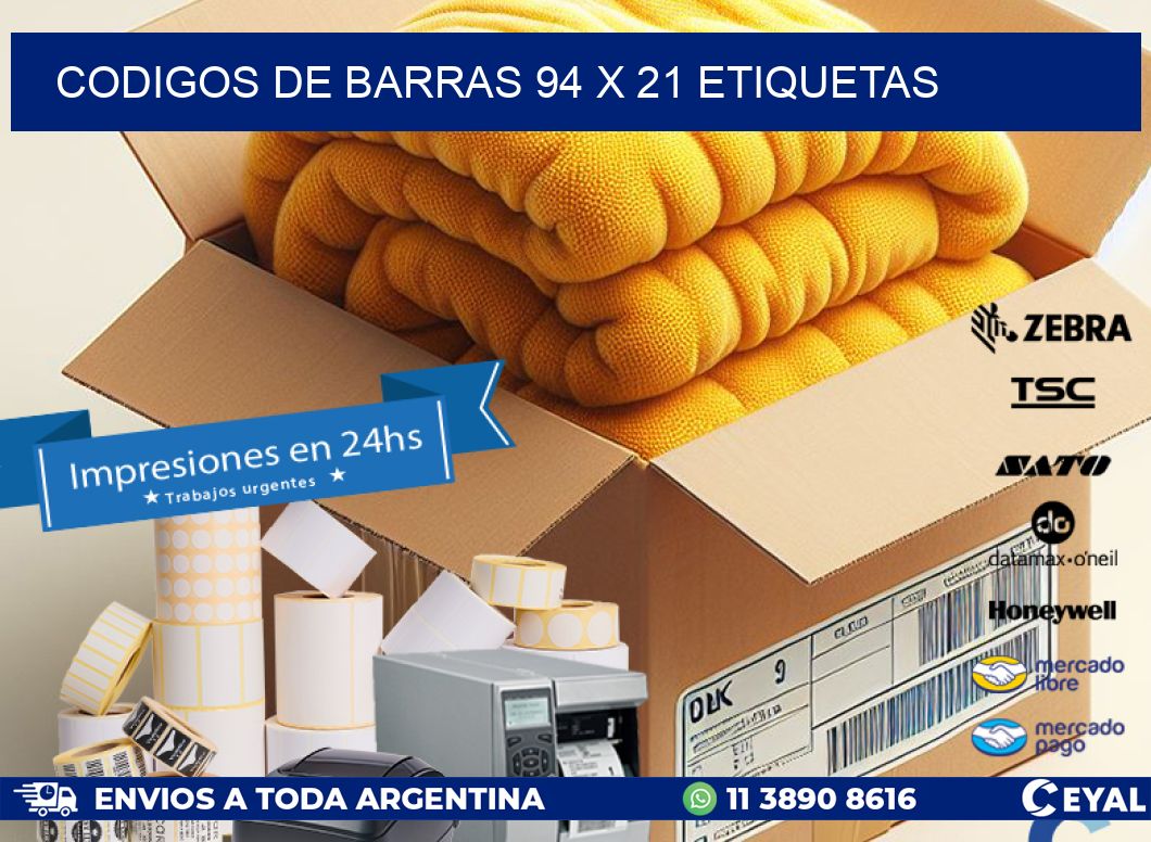 codigos de barras 94 x 21 etiquetas