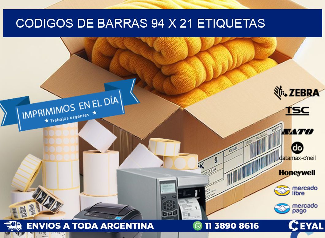 codigos de barras 94 x 21 etiquetas
