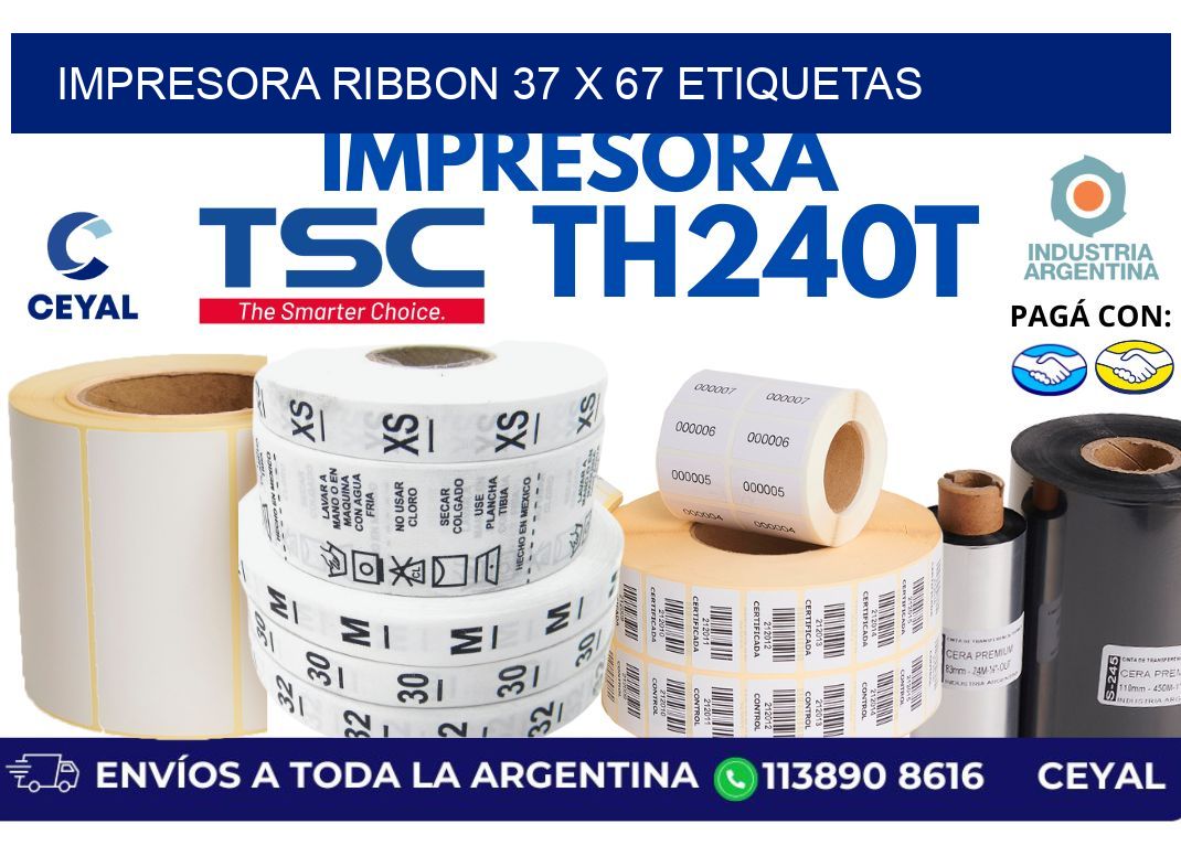 impresora ribbon 37 x 67 etiquetas