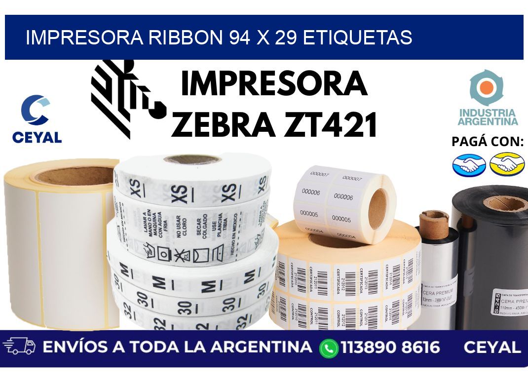 impresora ribbon 94 x 29 etiquetas