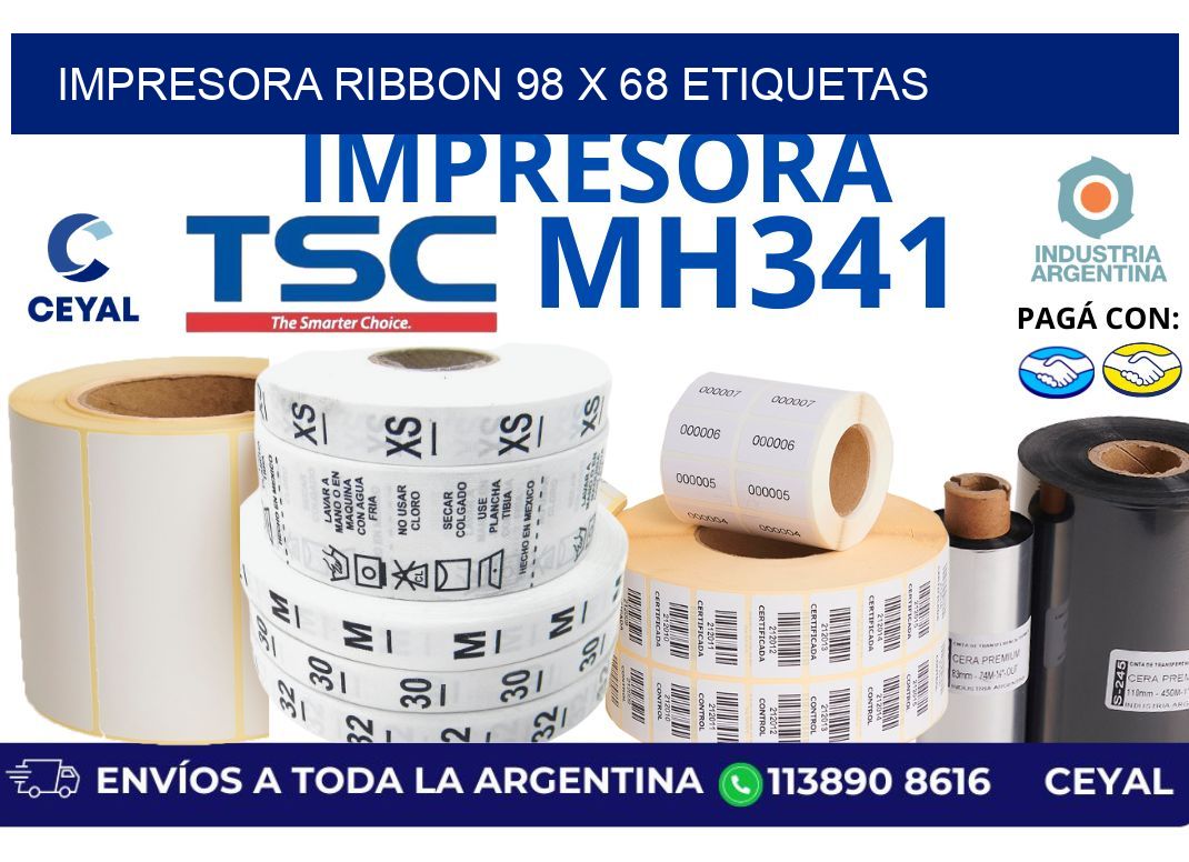 impresora ribbon 98 x 68 etiquetas
