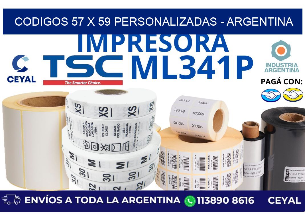 codigos 57 x 59 personalizadas – Argentina