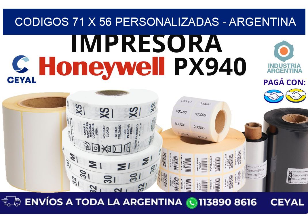 codigos 71 x 56 personalizadas – Argentina