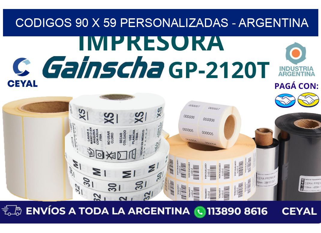 codigos 90 x 59 personalizadas – Argentina