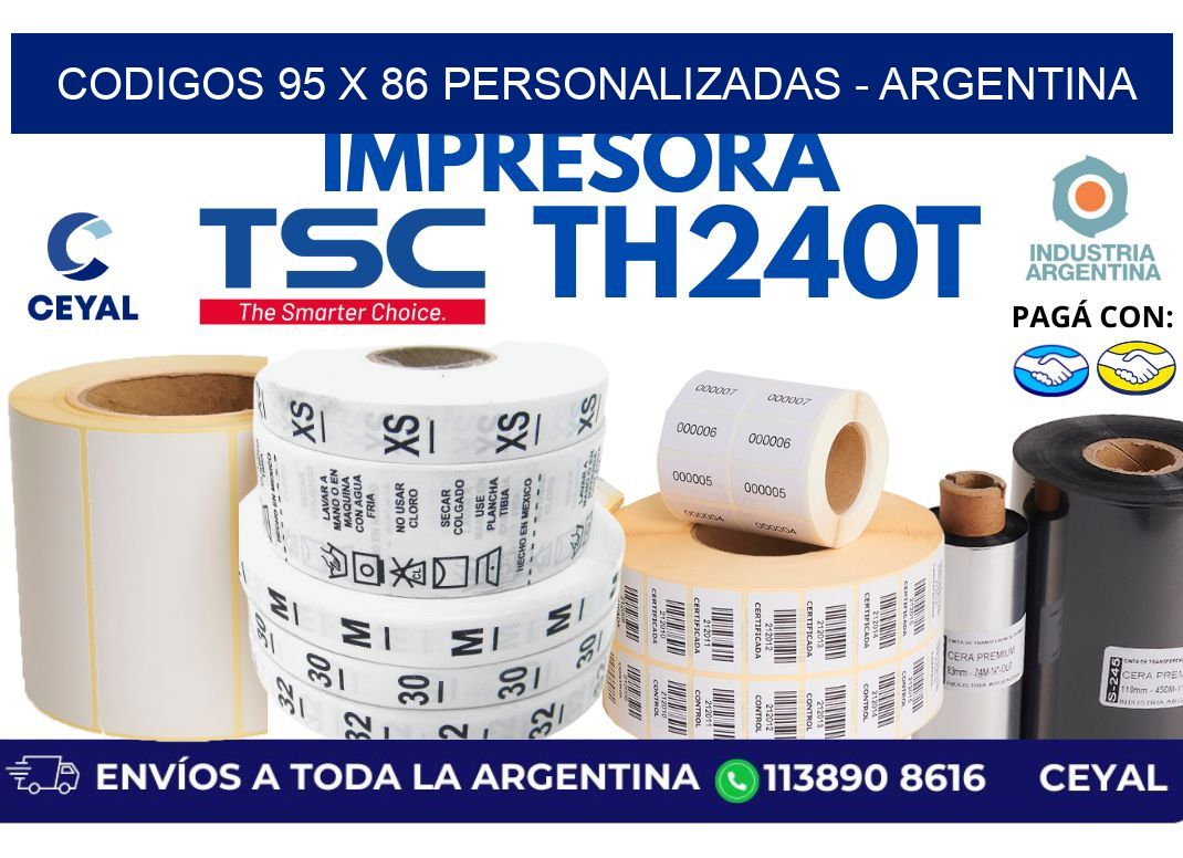 codigos 95 x 86 personalizadas - Argentina