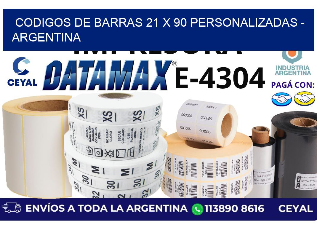 codigos de barras 21 x 90 personalizadas – Argentina