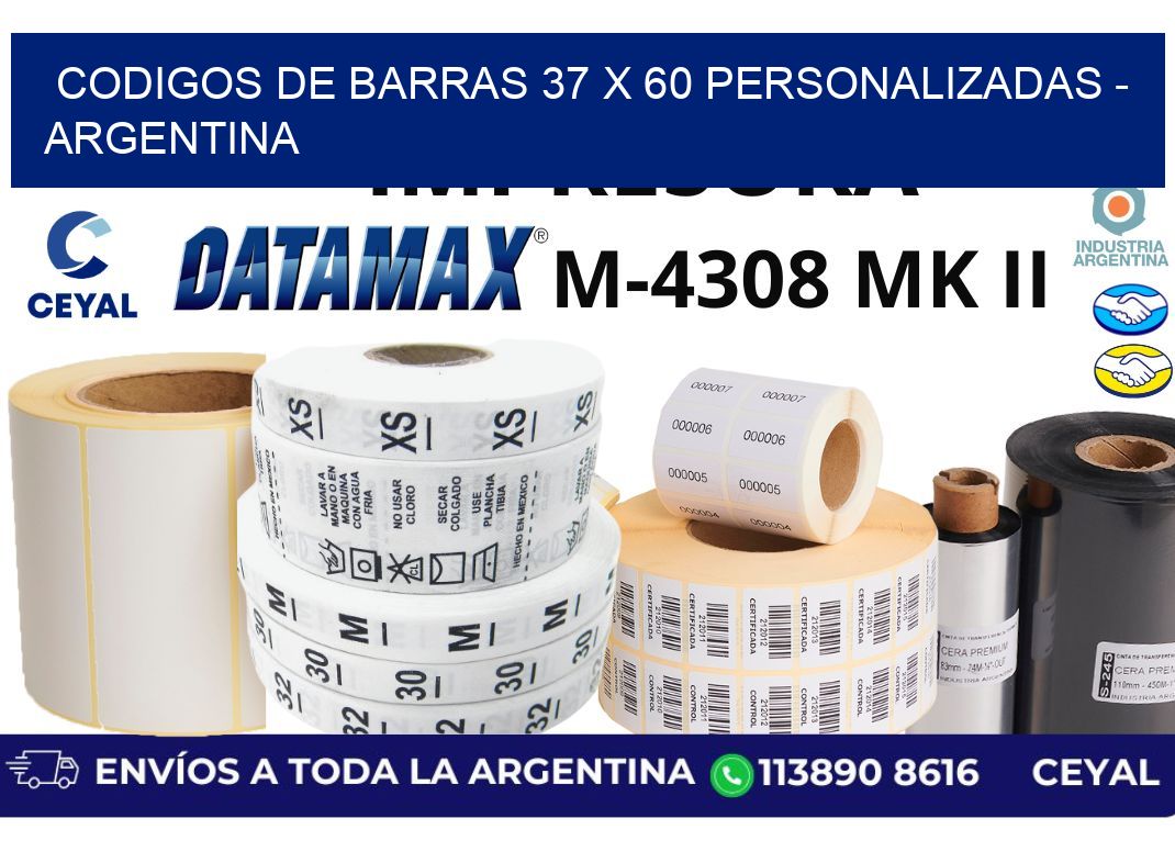 codigos de barras 37 x 60 personalizadas - Argentina